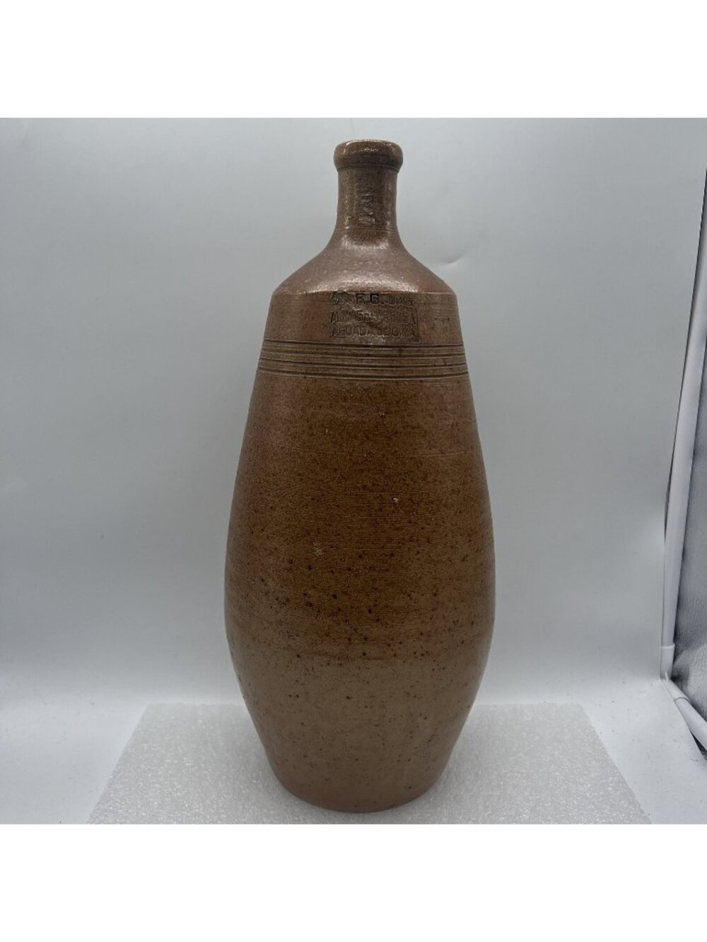 Vintage Portuguese Areosa Aguada de Cima 14” Stoneware Jug Vase F.C. Das